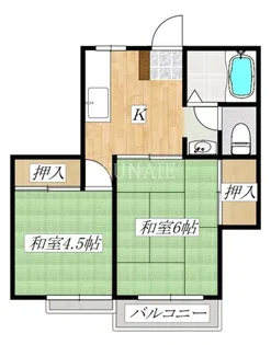 パルハウス東新井【1階】の間取り