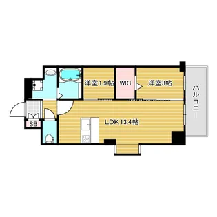 プレサンスNEO九条ディアシス【4階】の間取り