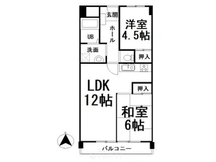 2LDKの間取り画像