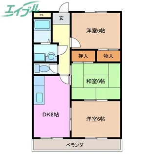 エレガントレーベンB棟【4階】の間取り