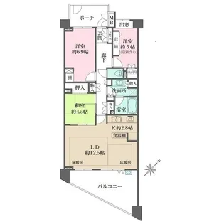 桜上水南パークハウス【4階】の間取り