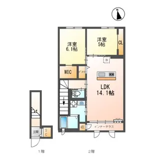 広島県福山市新涯町6【アパート】の間取り