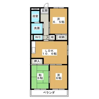 本宮ハイツ山田【7階】の間取り