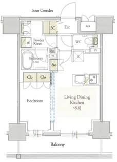 アウラ立川曙町【3階】の間取り