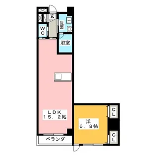 ボヌール ドゥ【6階】の間取り