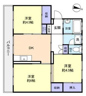 リバーハイム習志野台【2階】の間取り
