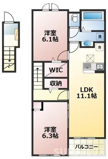 熊本県合志市須屋【アパート】の間取り