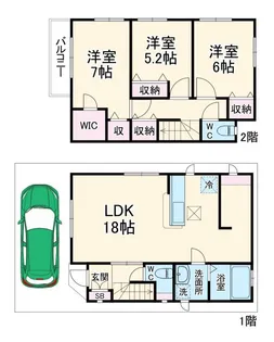 千葉県千葉市稲毛区山王町【一戸建】の間取り