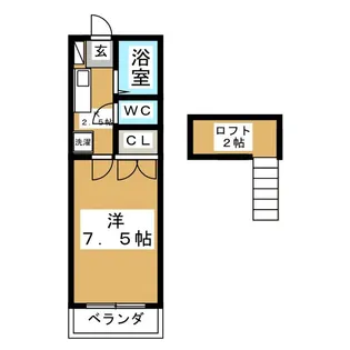 ノーブルカーサあけの平【2階】の間取り