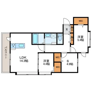アルファスクエア北11東1【1階】の間取り