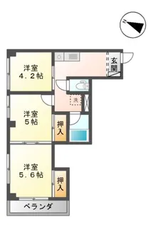 レジデンスカープ金沢【3階】の間取り