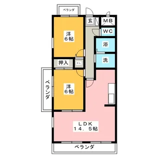 バンブータウン【1階】の間取り