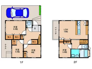 東京都板橋区高島平4【一戸建】の間取り