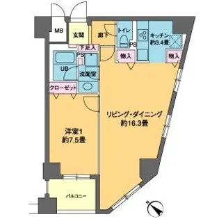 カスタリア茅場町【5階】の間取り