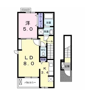 ライジングサン【2階】の間取り