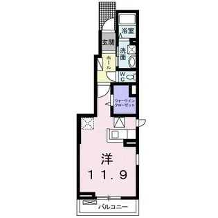 プリムローズ甲子園【1階】の間取り