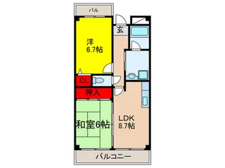 パレ上新庄【6階】の間取り