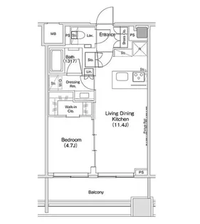 ザ・パークハビオ渋谷クロス【7階】の間取り
