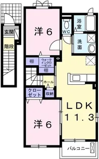 ソレイユ東姫路【2階】の間取り