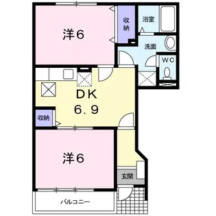 アンソレイエ【1階】の間取り