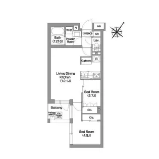コンフォリア・リヴ渋谷本町【4階】の間取り