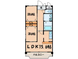リベルテ砂田橋【2階】の間取り