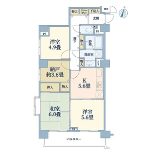 ハーズ横浜・ベイガーデン【5階】の間取り