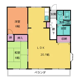 エラン平針【6階】の間取り