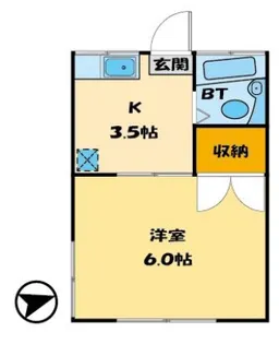 コーポかさのば【1階】の間取り