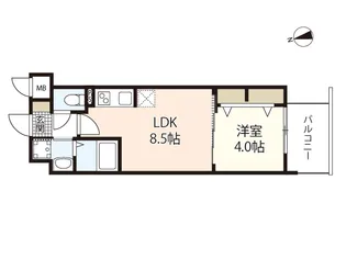 S-RESIDENCE本川町afford【4階】の間取り