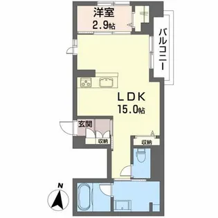 ベレオ・花京院【4階】の間取り