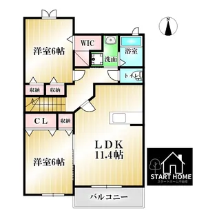 カトル・セゾンI【2階】の間取り
