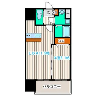 シティタワー二十人町【6階】の間取り