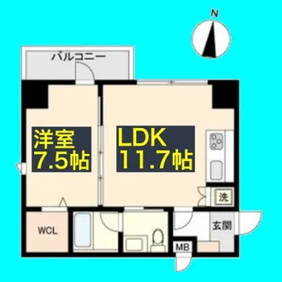 パークフラッツ新栄【9階】の間取り