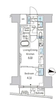 バウスフラッツ品川キャナルサイド【14階】の間取り