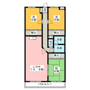 ハイゼ浅井【1階】の間取り