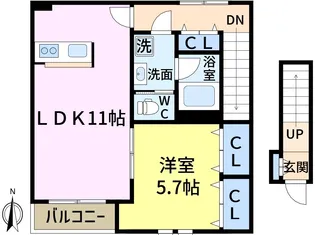 シェルベール伍番館【2階】の間取り