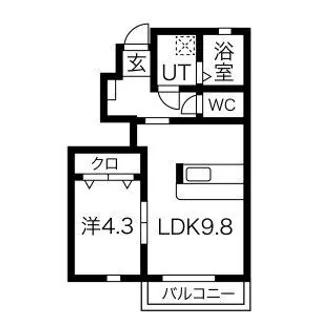 アヴニールM B棟【1階】の間取り