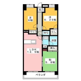 サンクレイドル高崎ガーデンコート【2階】の間取り
