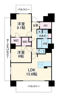 ロイヤルパークスERささしま SOUTH【16階】の間取り