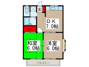 コーポフラワーB棟【2階】の間取り