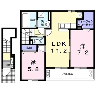 シャンドフルールII【2階】の間取り