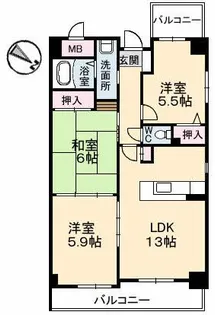 ドゥーミル東原【4階】の間取り