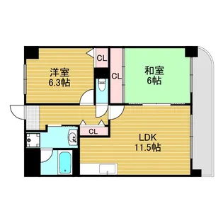エスパシオ上新庄【2階】の間取り