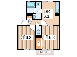 フォンティーヌ【2階】の間取り
