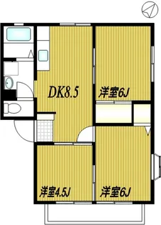 エクセルハイムA【1階】の間取り