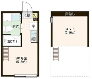 ハーモニーテラス戸越【2階】の間取り