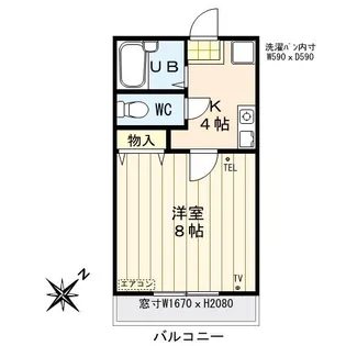 バンブトンコート【1階】の間取り