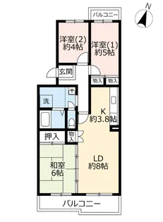 UR馬見南6丁目【5階】の間取り