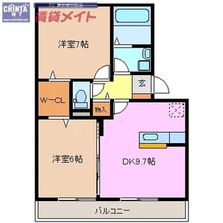 プレミール ボヌール H【3階】の間取り